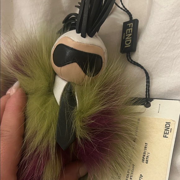 Fendi Green and Purple Fur Key Holder - Picture 5 of 6